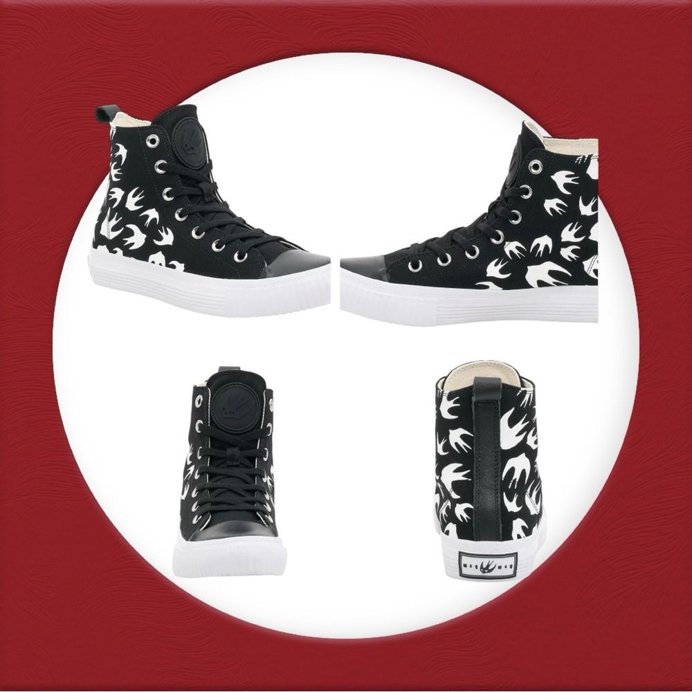 NWOB Mcq By Alexander Mcqueen
Swallow High-Top Sneaker
Size EU 42 (US 12)